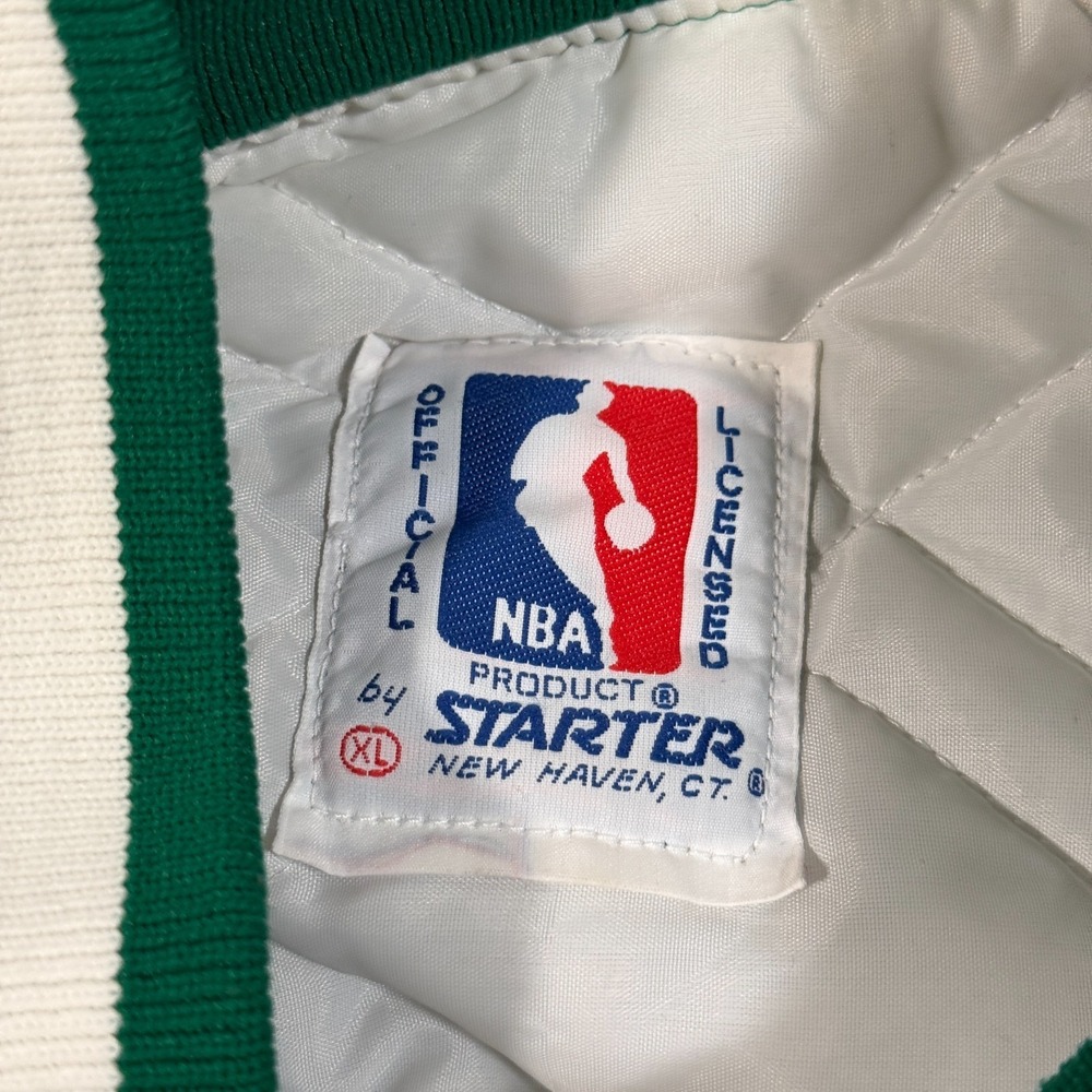 Vintage 80s 90s Starter Boston Celtics Satin Jacket NBA Shamrock Green USA Large - Picture 5 of 9